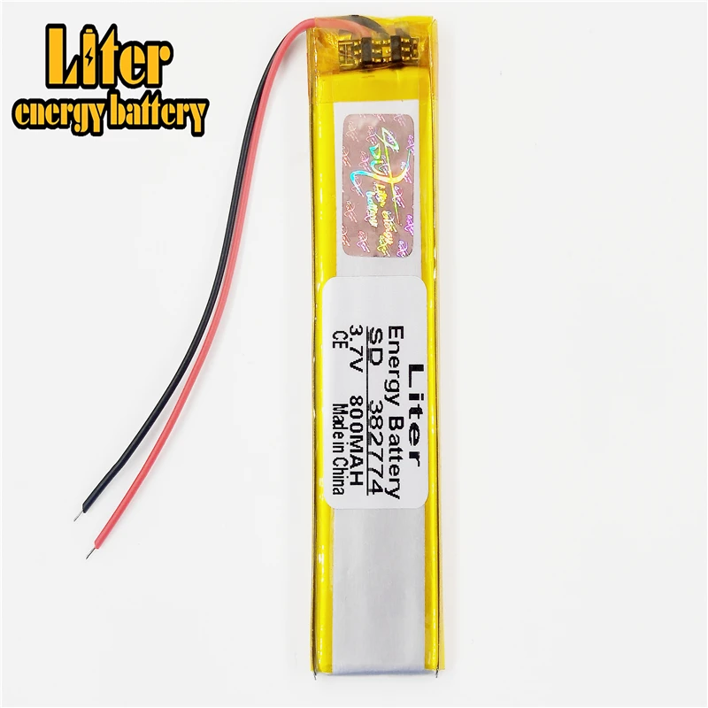 Li-po 3 7 V 800mAH 382774 полимерный литий-ионный/литий-ионный аккумулятор для GPS mp3 mp4 mp5 dvd