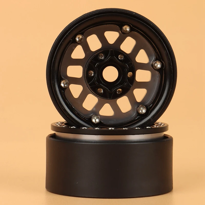 Llantas de cubo de rueda de 12 agujeros, accesorio con abalorios de Metal 1,9 de 4 piezas para 1/10 RC Crawler Axial SCX10 90046 AXI03007 Traxxas TRX4 D90-4