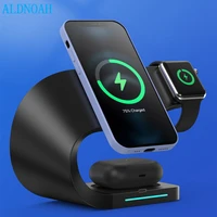 4 in 1 magnetic wireless charger 15w fast charging station for iphone 12 pro max mini chargers for apple watch 6 5 airpods pro