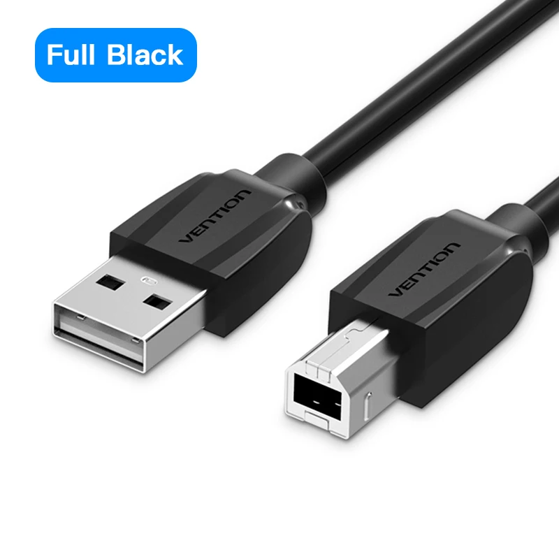 Vention USB 2,0 кабель для печати USB 2,0 type A Male To B Male Синхронизация данных сканер USB кабель для принтера 1 м 2 м для принтера hp Canon Epson - Цвет: Full Black