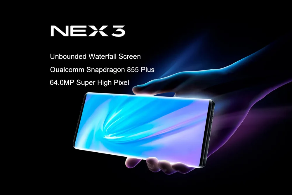 Vivo Nex 3 4G мобильный телефон 6,89 дюймов экран 8 ГБ+ 128 ГБ Snapdragon 855 плюс Восьмиядерный Android 9,0 камера 64.0мп смартфон