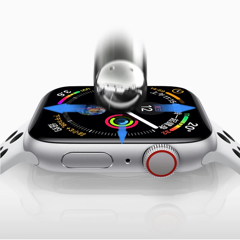 Защитное стекло с ультрафиолетовой фильтрацией для Apple Watch серии 6 5 4 3 2 с полным покрытием экрана Iwatch 42 38 40 44 мм с подсветкой И клеем.