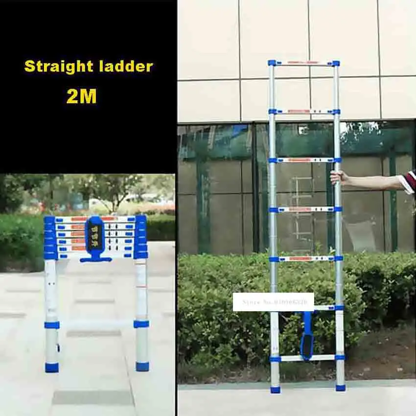 

2M High-quality Thicken Aluminium Alloy Single-sided Straight Ladder Portable Household 7-Step Extension Ladder JJS511 Hot Sale