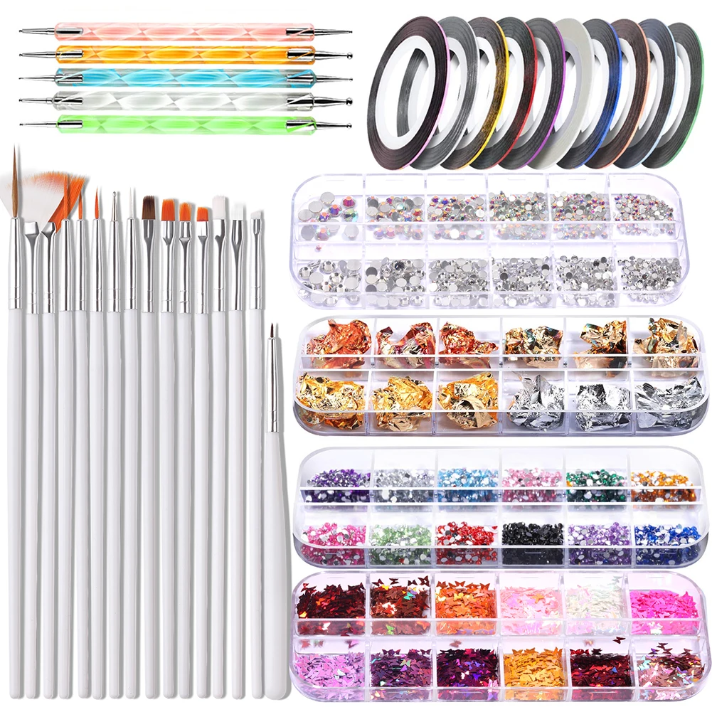 

Nail Art Tools Kit Brushes for Manicure Acrylic Nail Brush Painting Drawing Dotting DIY Design Pen Nails Accesorios Machine Sets