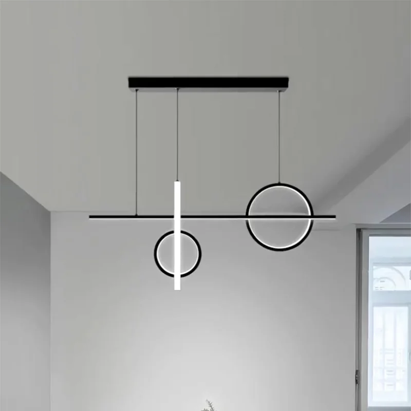 Artpad-Lámpara de araña LED minimalista para cocina, sala de estar, Isla, diseño artístico, accesorios de luz de suspensión, lámpara colgante dorada y negra