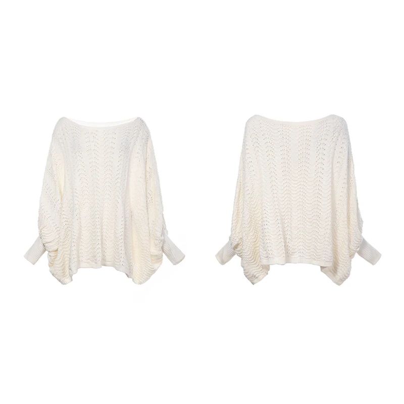 

Women's Sweater Autumn Winter Sexy Solid Color Slash Neck Sweater Loose Casual British style Pullover Knitted Sweater Dropship