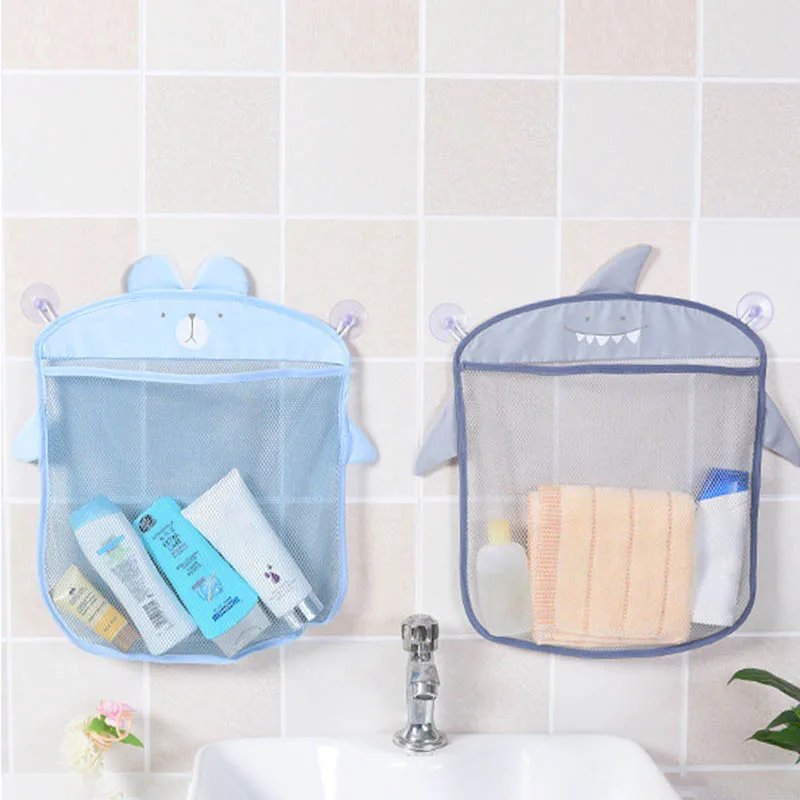 New Baby Bathroom Net Bag Suction Cup Design Hanging Storage Bag Children's Bath Toy Basket Cartoon Animal Shape Storage Net Bag