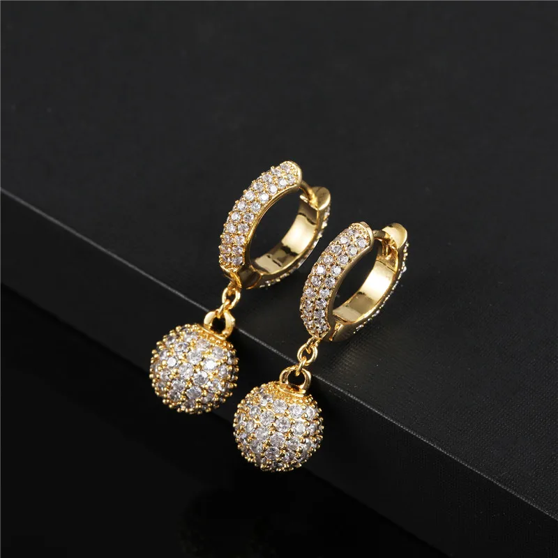 Серьги-подвески D &amp Z с круглыми шариками серьги микрозакрепкой из Кубического