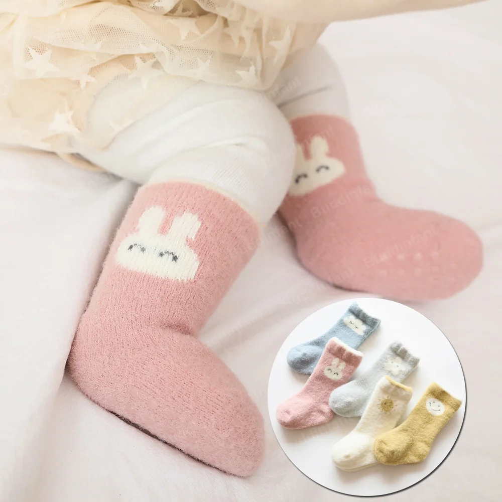 Носки для малышей Зимние носки новорожденных теплые 2 пар/компл.