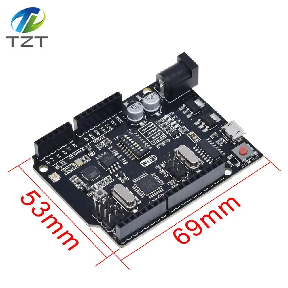 UNO R3 + WiFi ATmega328P ESP8266 (память 32 Мб) Φ CH340G для Arduino Uno NodeMCU WeMos Новое поступление |