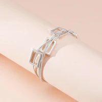 personalized bracelet new geometric hollow square fashion bracelet magnetic clasp multilayer thin chain temperament bracelet