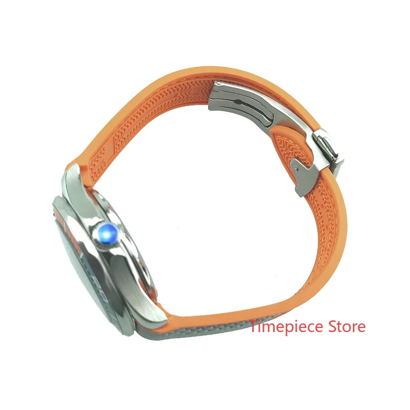 200M протестированный WR 41mm Diver Blue 1/4 Orange Bezel чехол для часов с серым ремешком ETA2836 DG2813