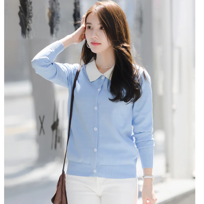

Spring And Autumn Women's Sweater Bottoming Shirt Long-sleeved New Patchwork Elegant Knitted Female Pullovers Comfortable Tops