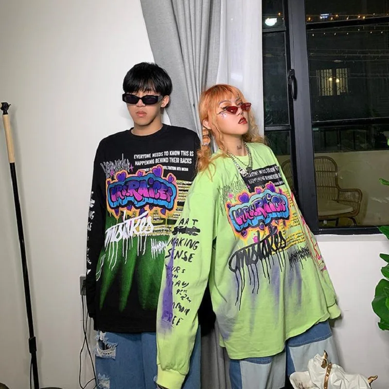 

ZOGAA 2021 модная Корейская уличная женская обувь Осенние футболки в стиле панк для женщин с принтом, футболка с длинным рукавом для девочек, оде...