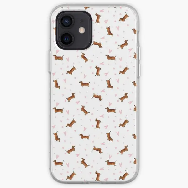 

Dachshund Pattern White Phone Case for iPhone 6 6S 7 8 Plus 5 5S SE X XS XR Max 11 12 13 Pro Max Mini Cover Silicon Soft