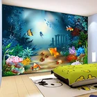 Настенные 3D-обои на заказ, Фотофон с изображением подводного мира, морских рыб, водорослей, для детской комнаты, спальни, декоративная настенная живопись