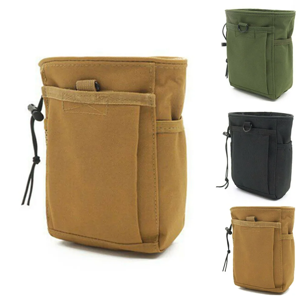 

Outdoor Molle Magazine Mag Folding Dump Drop Pouch Drawstring Utility Ammo Bags Inner Outer Pockets With Hooks Hunting Accessory