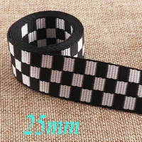1 striped webbing smooth black white square design ribbon purse strap bag tape handle nylon purse straps 25mm leash supplies
