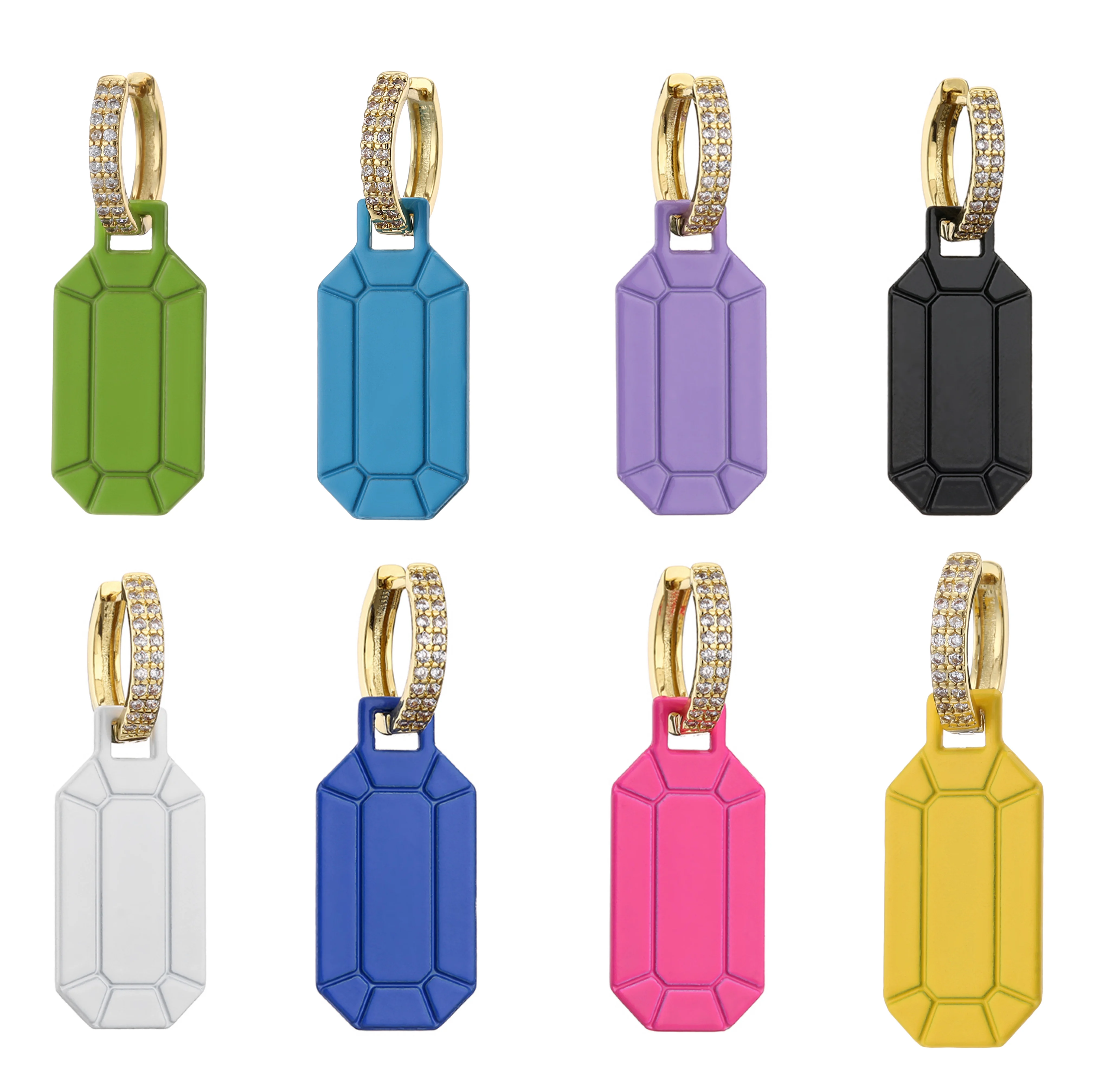 

HECHENG ,1 piece,Geometric Bottle Shape Charm Earrings,Cubic Zirconia Jewelry ,Fashion Cool Earring For Women