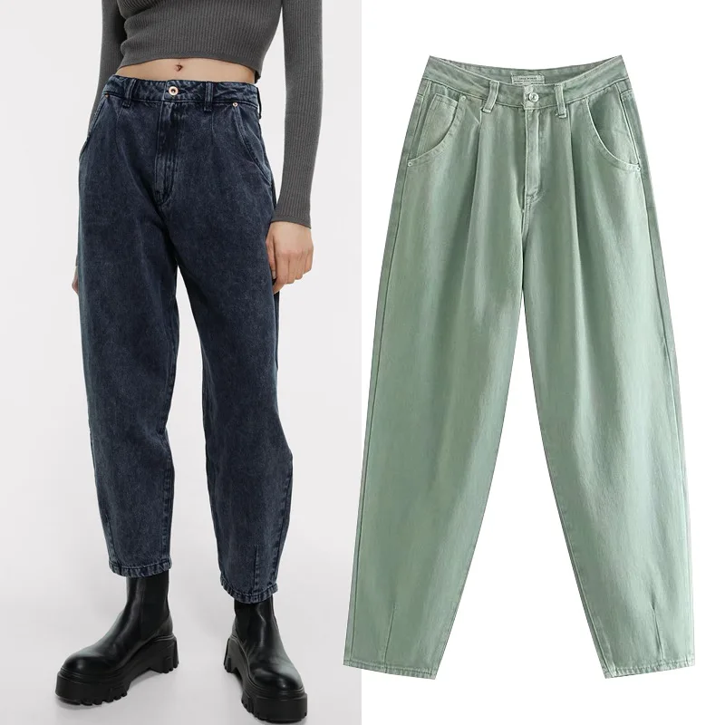 

BONLAVIE Women's Spring and Autumn Fashion Loose High-waisted Denim Pants Women's Wear