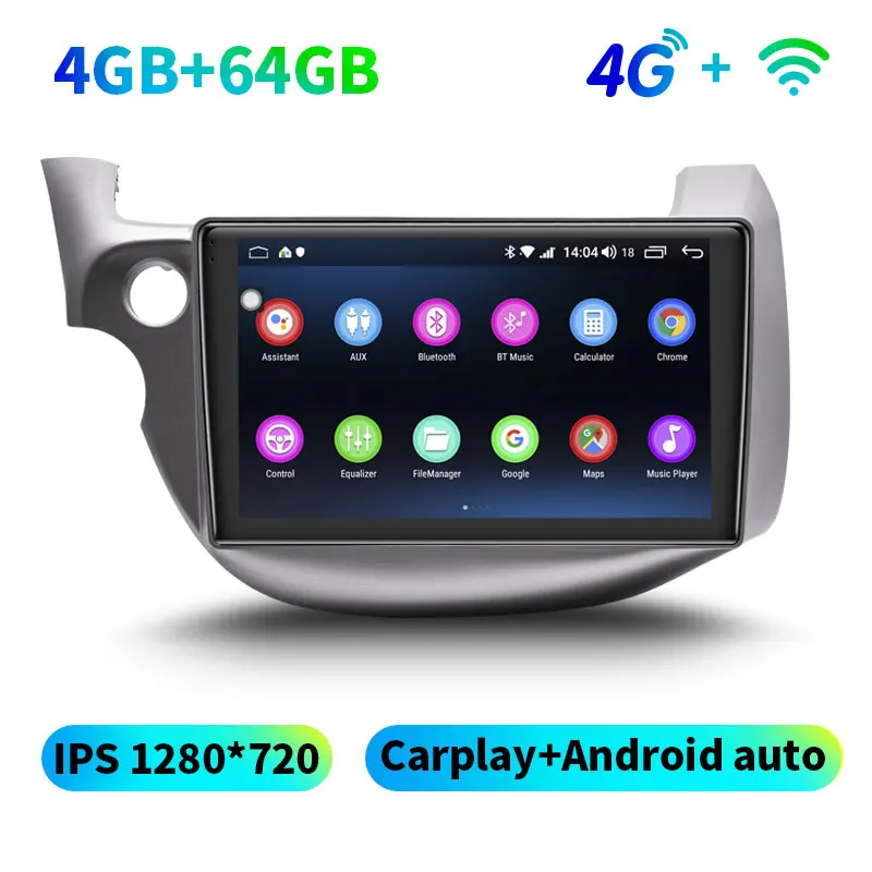 JY-HO140N4GS 10," 1 din Android 8,1 автомобильный мультимедийный плеер магнитофон gps навигатор 8 ядерный 32 г/64 г радио для Honda Fit/Jazz 2008-2013 - Цвет: JY-HO140N4GS