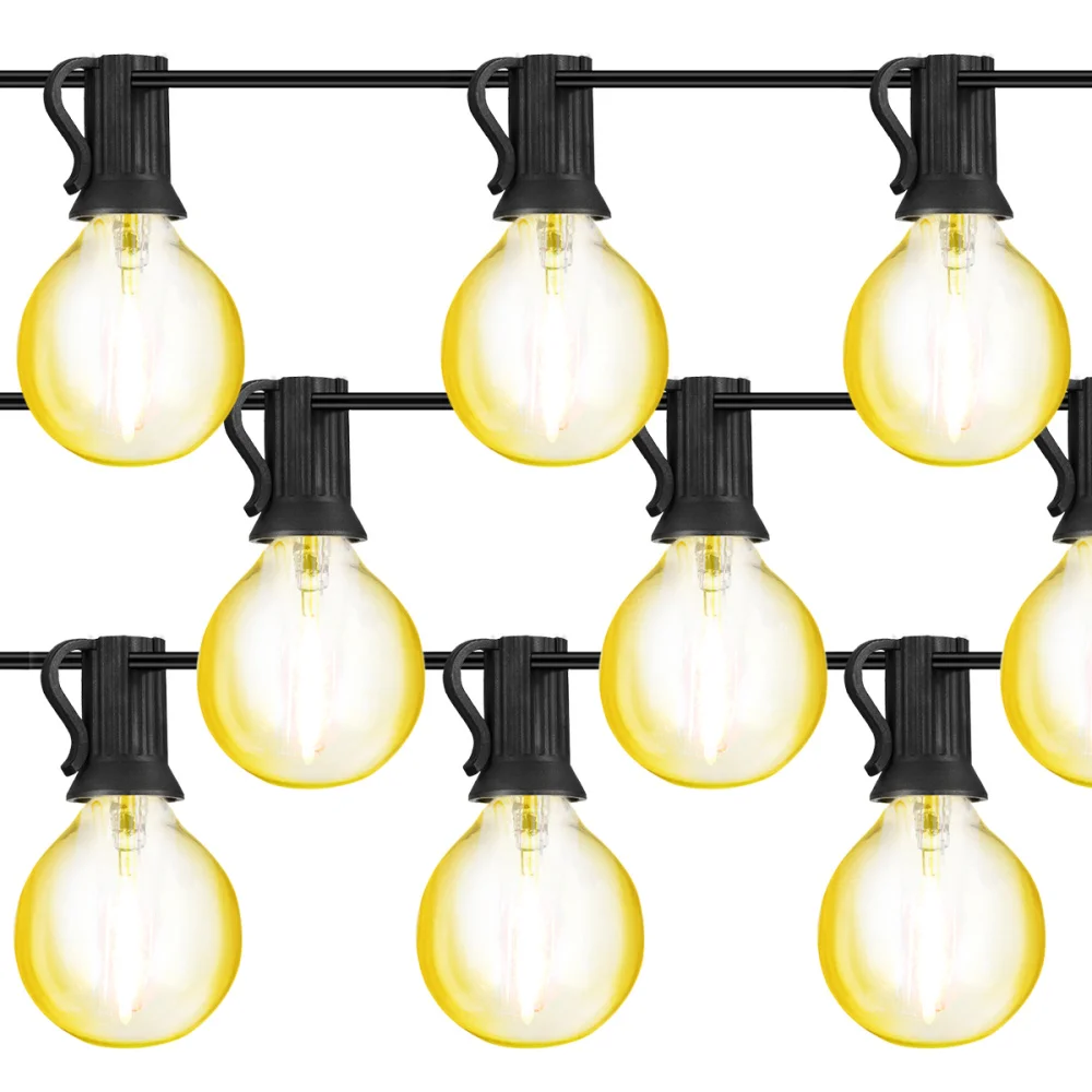 

G40 String Lights 30 LED Bulbs Lights 50ft Rope Lights for Party Home Decorations Warm Light with US Plug