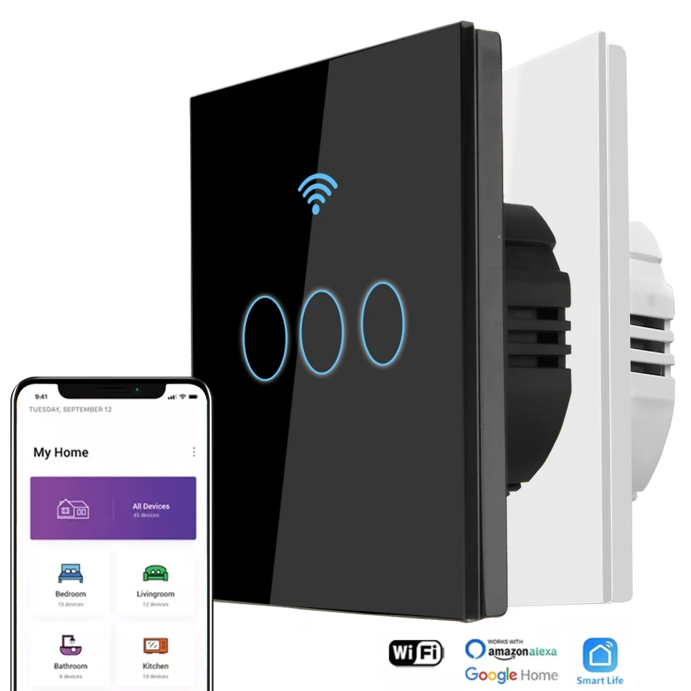 Настенный умный выключатель Wi-Fi для Android IOS стандарт ЕС 1 2 3 клавиши канал