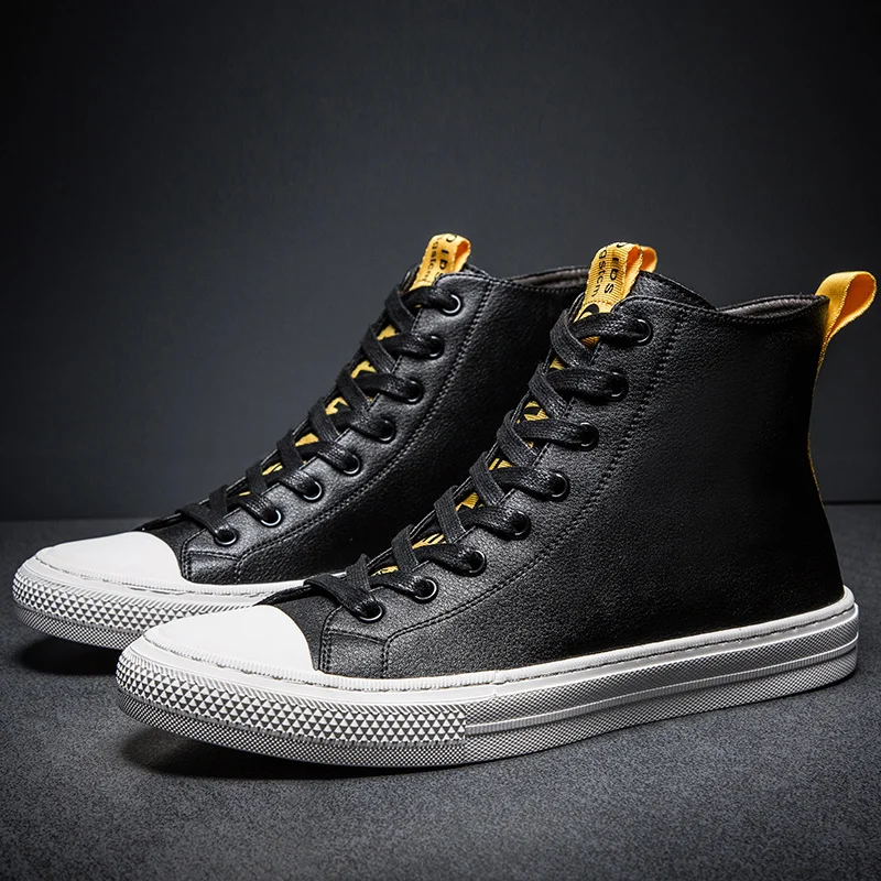 Мужские повседневные кожаные кроссовки нескользящая модная обувь удобные