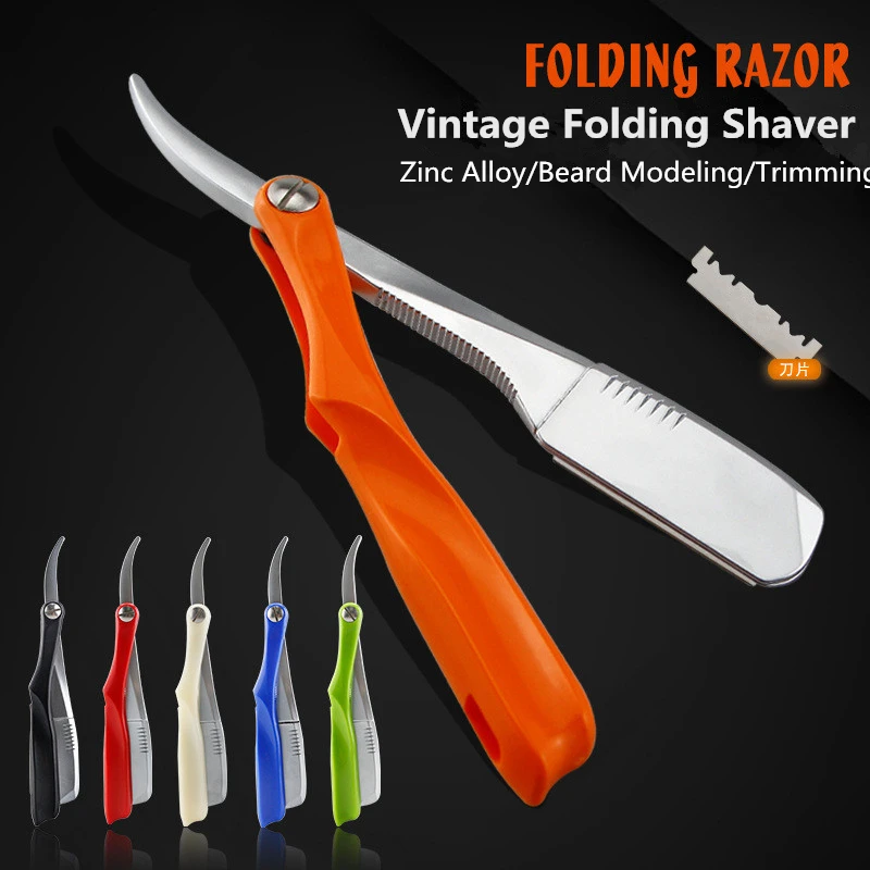 

Men Shaving Barber Tools Manual Blade Razor Shaving Head Stainless Steel Scraper Vintage Folding 74 Knife Holder FREE CASE G1105