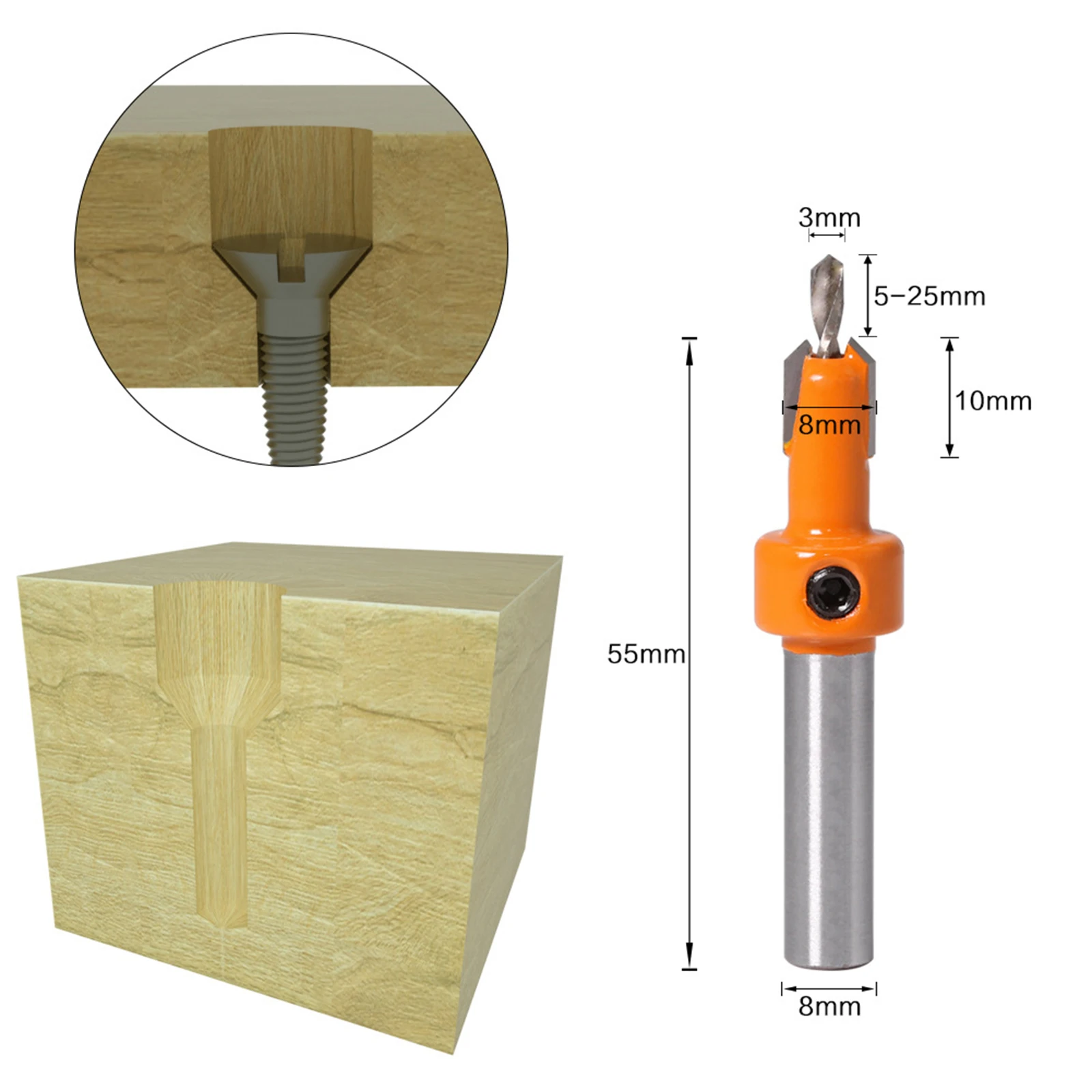 

Woodworker Countersink Drill Bit Set Carpentry Chamfer Counter Bit Screws Hole Drill Bit Tapered Drill Bit For Wood Drilling
