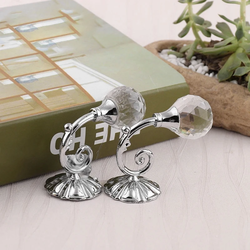 4 PCS Clear Crystal Curtain Holdbacks Wall Mounted Tassel Tieback Hook Drapery Tiebacks Clothes Coat Hat Towel Hanger Ho | Дом и сад