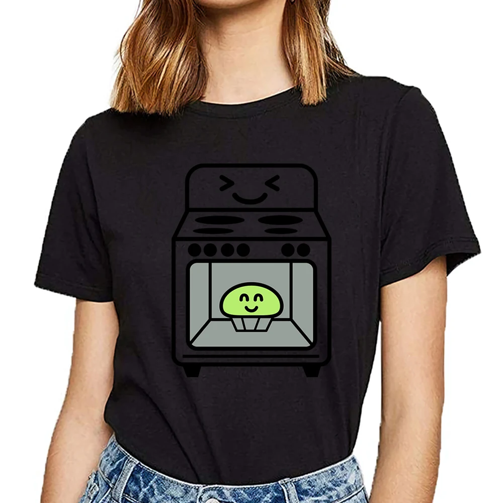 

Tops T Shirt Women womens pregnancy announcement bun in the oven Basic Black Cotton Female Tshirt