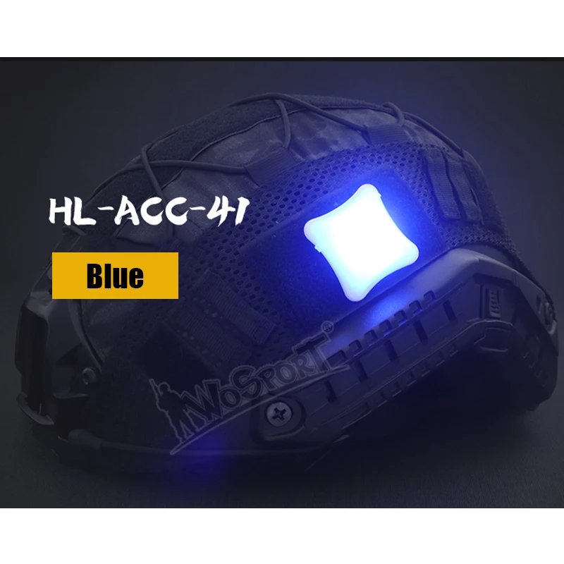 Blue Тактический сигнальный светильник, лампа на шлем с волшебным крюком и петлей, уличный походный военный охотничий жилет, безопасный сигнальный светильник для выживания - Цвет: Blue