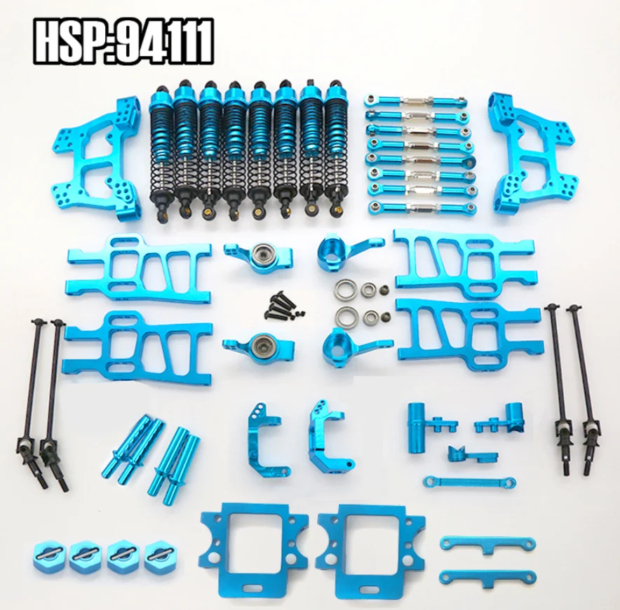 Aluminum Alloy RC Car Metal Upgrade Kit for HSP 1/10 Monster Truck 94111 94108 102010 102011 102012 106017 108019 108022 108004