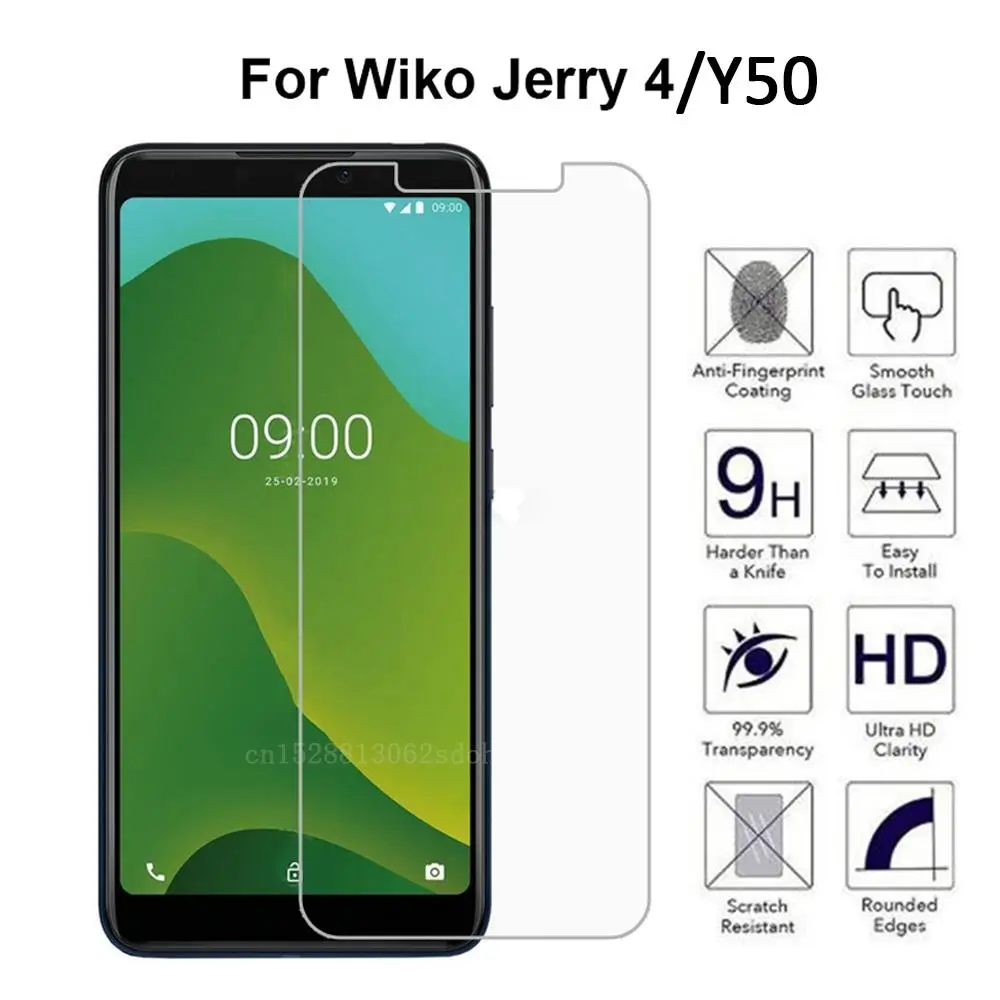 9H Tempered Glass Screen Protector for Wiko Y50 Jerry4 Protective on Mobile Phone Film For Jerry 4 Y 50 Case | Мобильные телефоны и