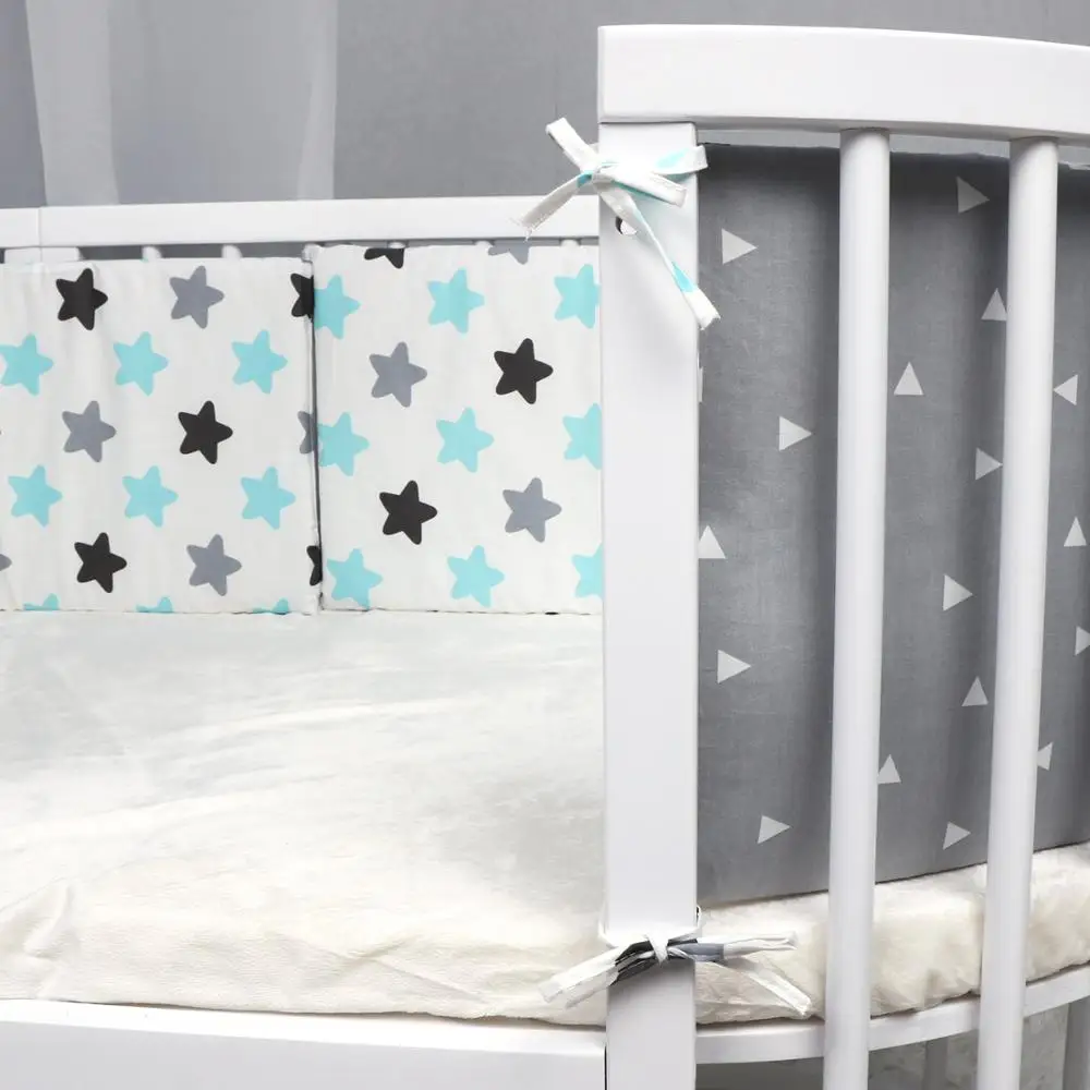 

Cotton Baby Bed Bumper Pillow Cushion Baby Bed Protector Infant Cot Edge Room Decor