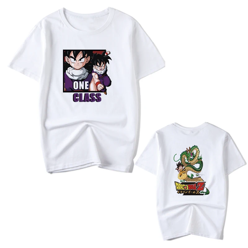 Футболка с принтом Жемчуг дракона Z для мужчин белая Повседневная футболка Гоку