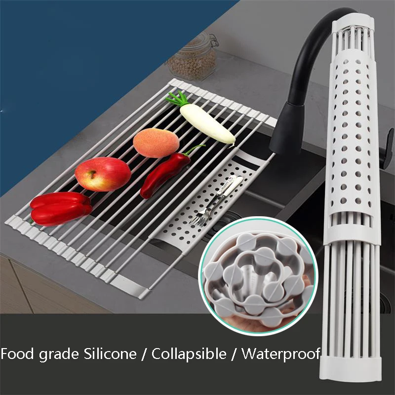 Стеллаж для слива кухонной раковины складной многофункциональный сушильный