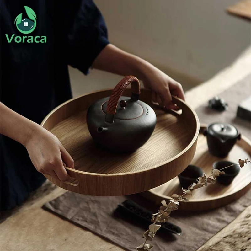 Бытовой круглый деревянный поднос однотонный лоток Еда Plat пластины закуски