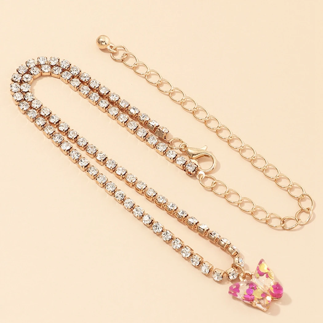 Ожерелье с подвеской-бабочкой Стразы ожерелье-бабочка ожерелье из сплава