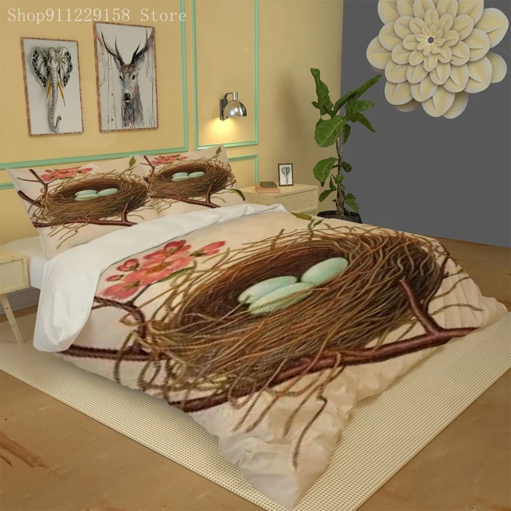 

Bird Quilt Bedding Set Jurassic Printed Duvet Cover Set Bedclothes for Boys Cartoon 3pcs Home Textiles