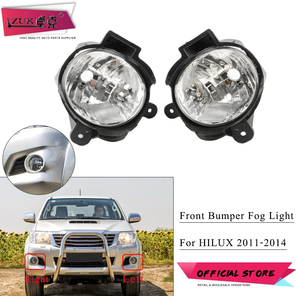 

ZUK Car Front Anti Fog Light For Toyota For Hilux 2011-2014 OEM:81026-0K040 81025-0K040 Wtih Bracket Without Blub