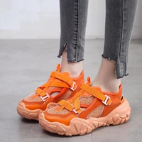 orange running shoes women athletic fashion footwear female stylish sneakers breathable street walking shoes 2020 brand design