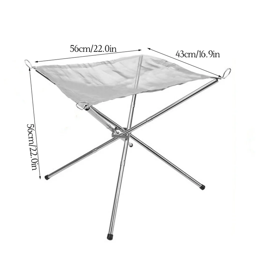 

Campfire Bracket Folding Barbecue Fire Stand Stainless Steel Outdoor Camping Burning Support Holder 2021 new dropshipping
