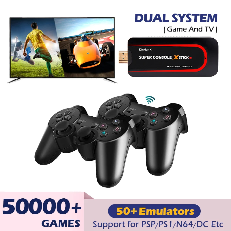 

Super Console X Stick Mini Video Game Consoles 4K HD Wifi Portable Retro TV Games Emulator Console For PSP/N64 With 50000+ Game