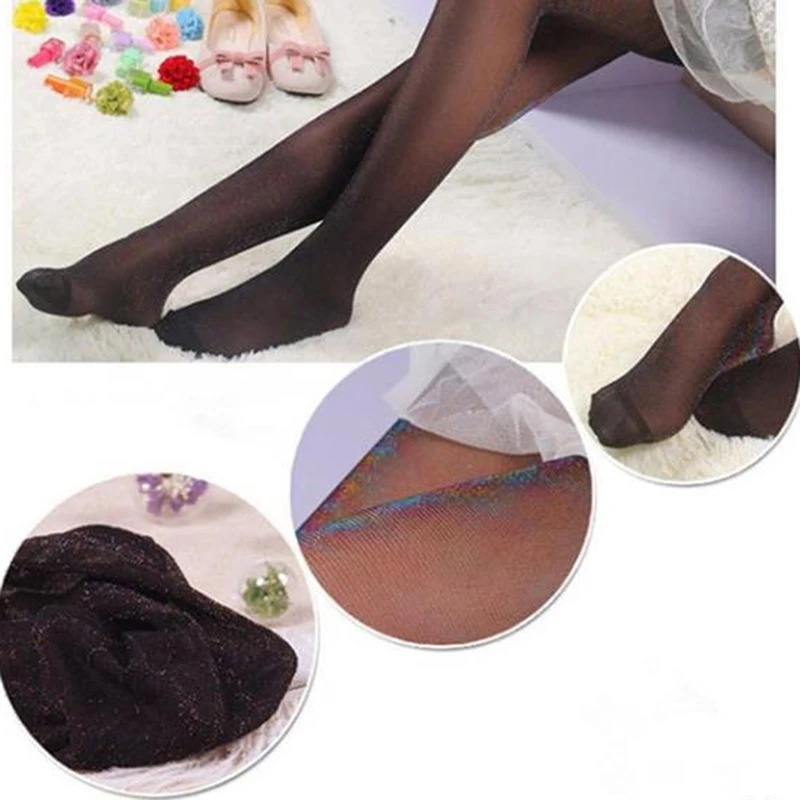 

Summer Gold Silk Thin Transparent Pantyhose Glitter Stockings Women's Ladies Bright Silk Female Stockings