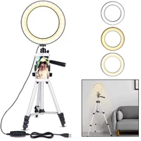 led ring light camera photography annular lamp studio ringlight for youtube makeup phone selfie with tripod phone holder clip
