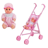 baby doll cart set stroller toy pretend play toy set infant trolley for kids play house doll accessories educational toy girls