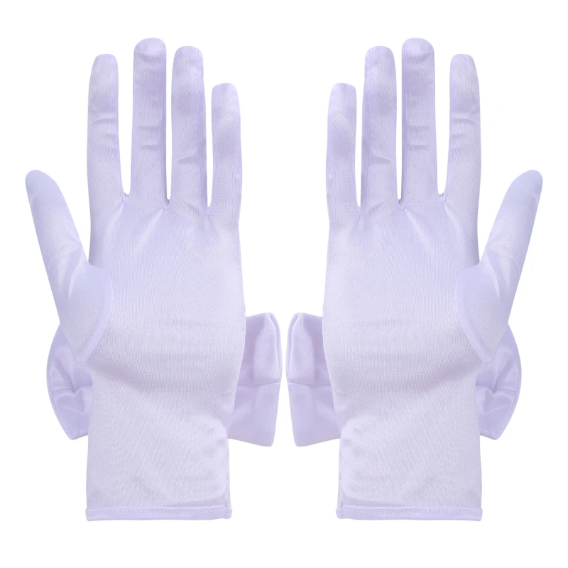 

2021 Women Fashion Gloves Short Lap Ding Elastic Link Retro Large Bow Photo Satin Comfortable Birthday Party Dress Placement