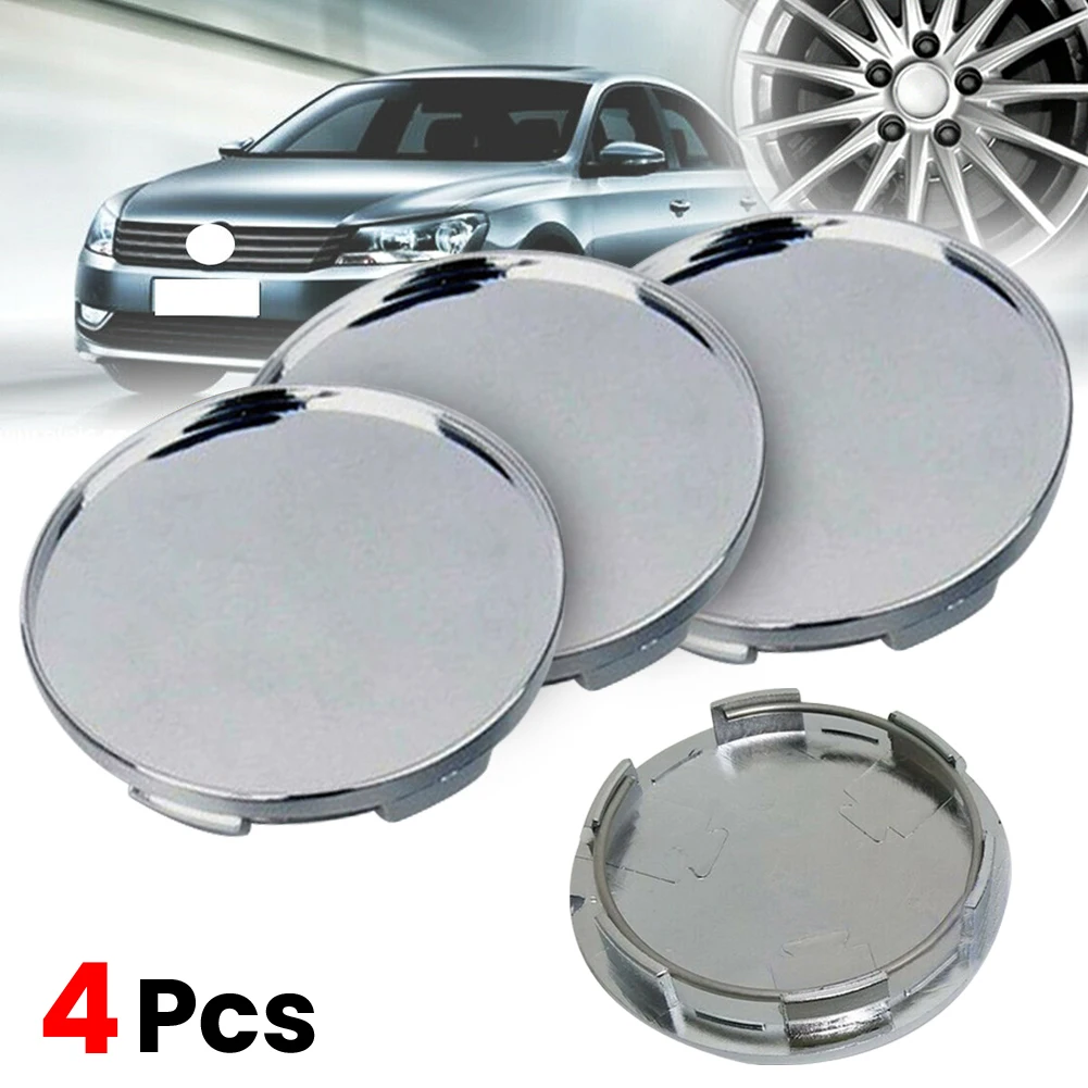 

4 Pieces 68mm Universal Car Wheel Center Hub Caps Covers Set Chrome Silver